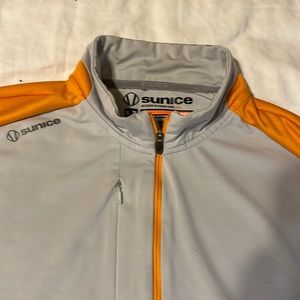 EUC SUNICE TOP NOTCH Brand! Gray and Orange Pullover! Chest zipper. X-LARGE $35